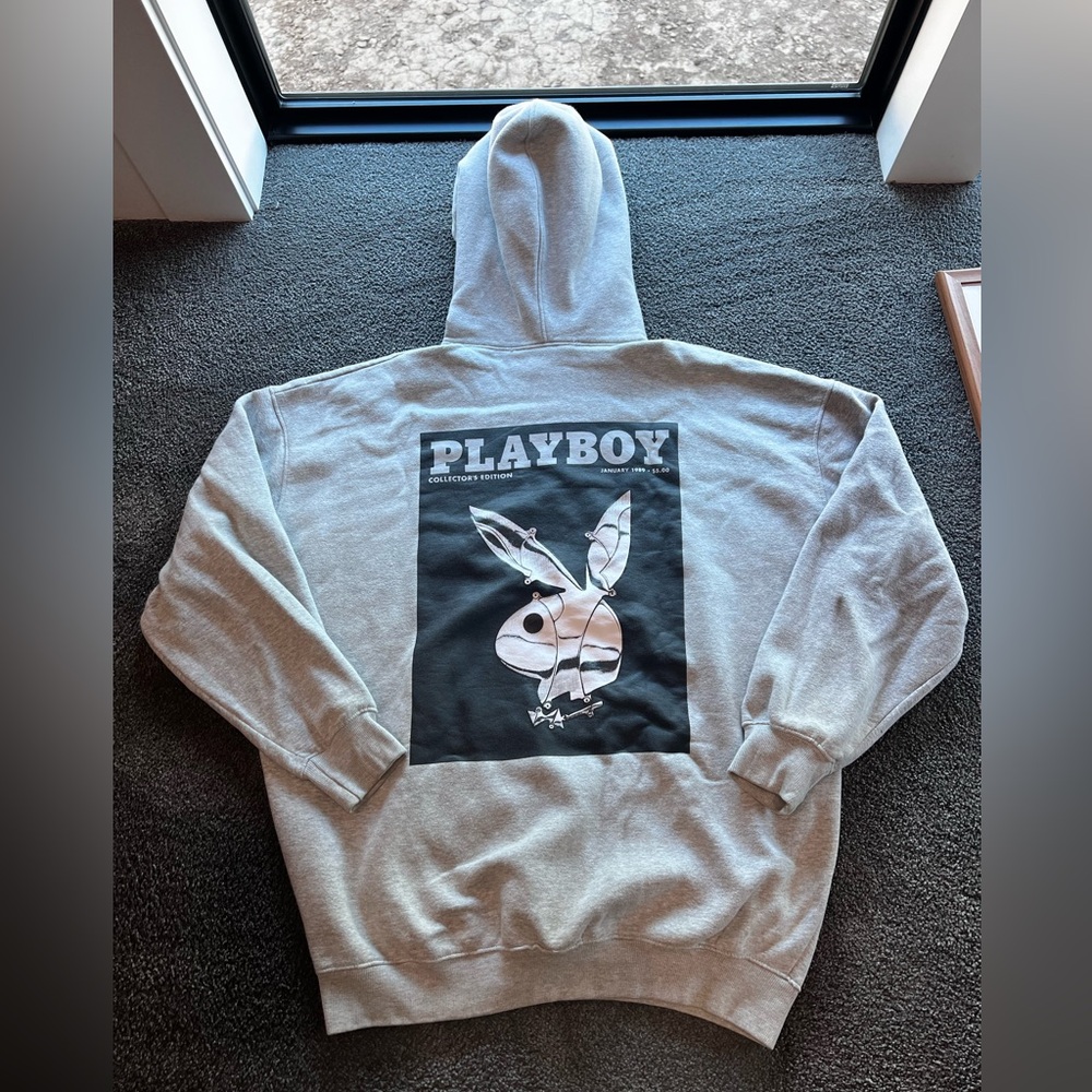 grey playboy x misguided hoodie